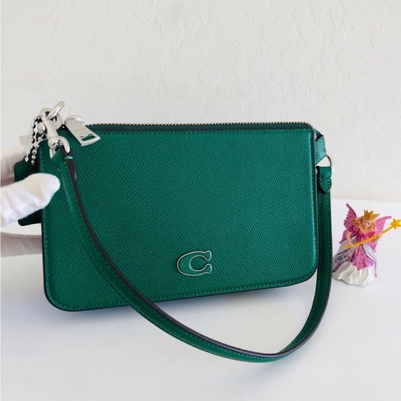 NWT St Patric Caoch Crossgrain leather Pouch Bag - Green - Picture 1 of 8